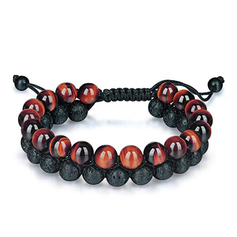 Tiger Eye Couple - Matte Black Agate Beads - Bracelets