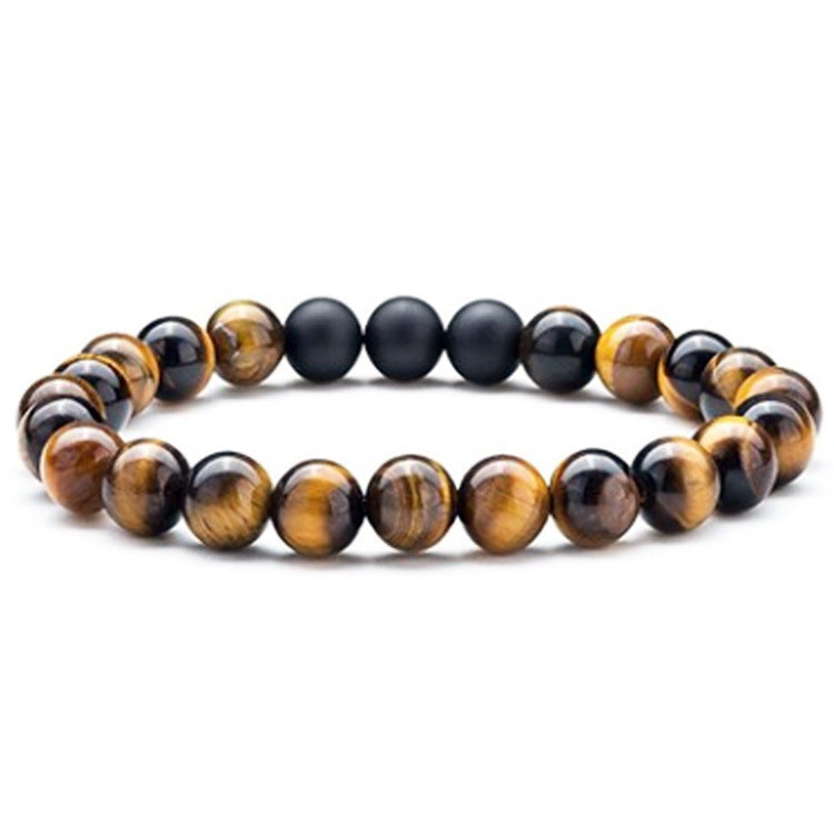 Tiger Eye Couple - Matte Black Agate Beads - Bracelets